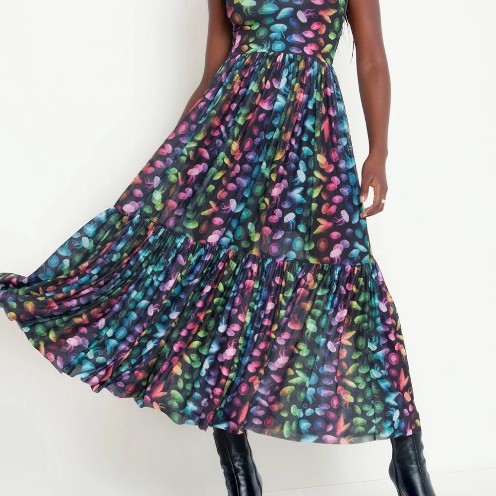 NWT Blackmilk Jellyfish Rainbow Sheer Midaxi Dress - Limited